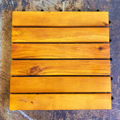 Dalles de terrasse en acacia (boîte de 10 dalles)